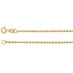 1.75mm Hollow Bead 7" Chain Bracelet - 14k Yellow Gold