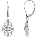 Sterling Silver 1/10 CTW Diamond Granulated Filigree Earrings