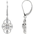 Sterling Silver 1/10 CTW Diamond Granulated Filigree Earrings