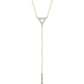 1/6 CTW Diamond Geometric Triangle & Bar Y Necklace 16-18" - 14k Gold (Y, W or R)