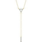 1/6 CTW Diamond Geometric Triangle & Bar Y Necklace 16-18" - 14k Gold (Y, W or R)