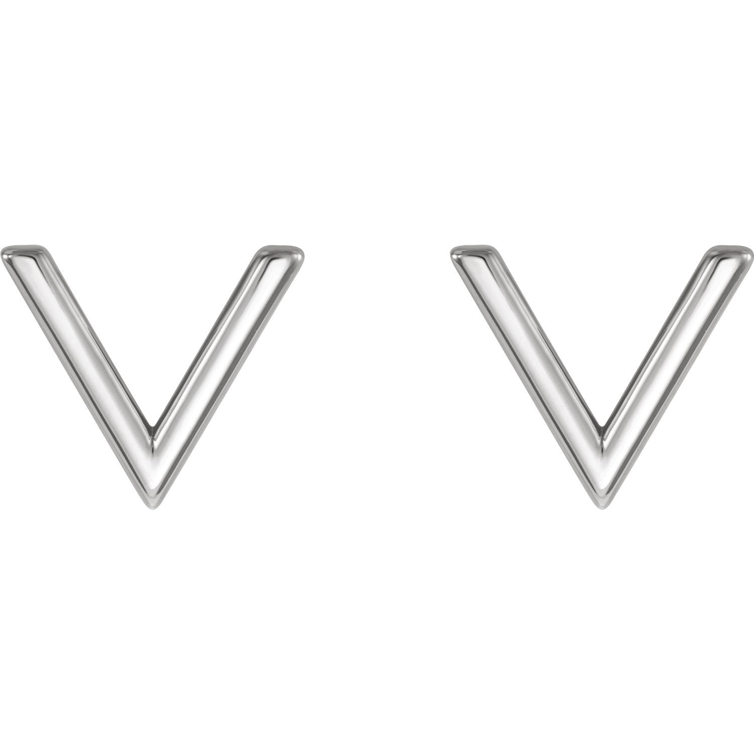 Small "V" Chevron Earrings - 14k Gold (Y or W), Platinum or Sterling Silver