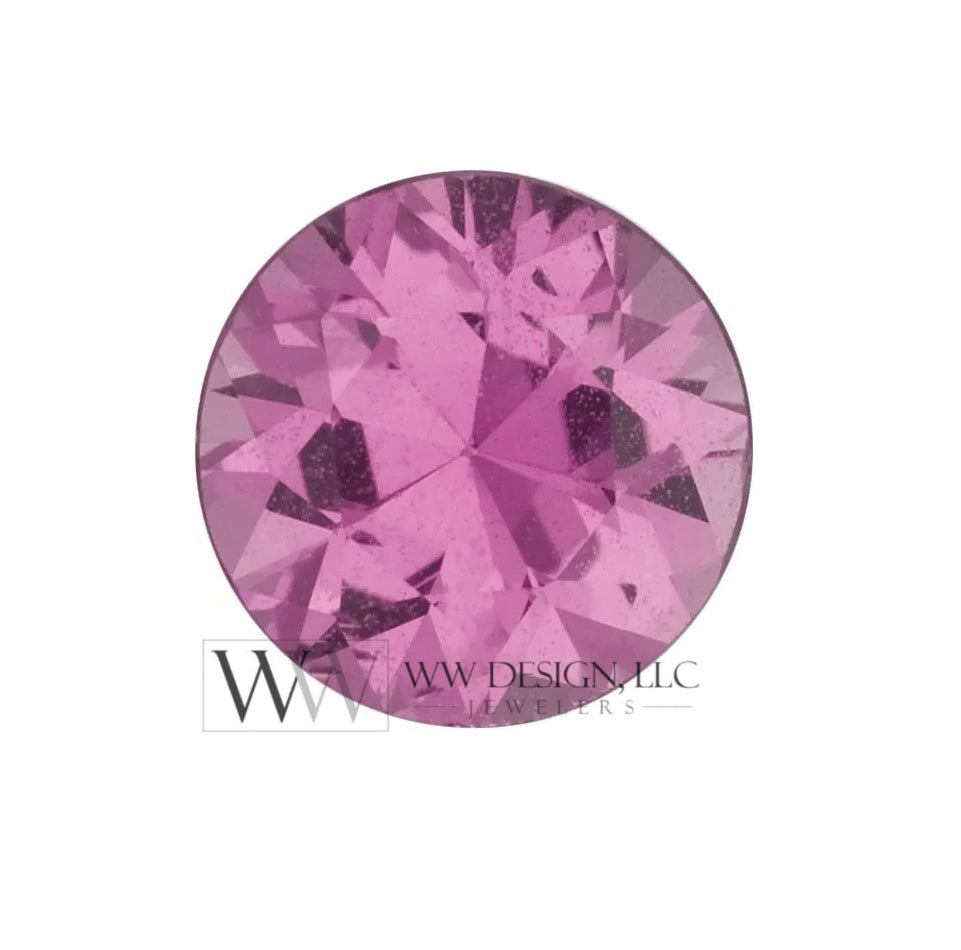 Genuine Pink Sapphire 14k Gold Belly Navel Ring Curved Barbell 14k Gold (Yellow, White, Rose) 14 ga Round Pink Sapphire 5mm 0.6 ct