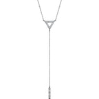 1/6 CTW Diamond Geometric Triangle & Bar Y Necklace 16-18" - 14k Gold (Y, W or R)