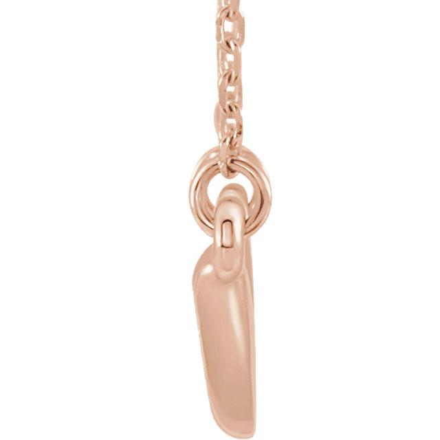 Horn Necklace, Bar Necklace 18" - 14k Gold (Y, W or R), or Platinum, Sterling Silver