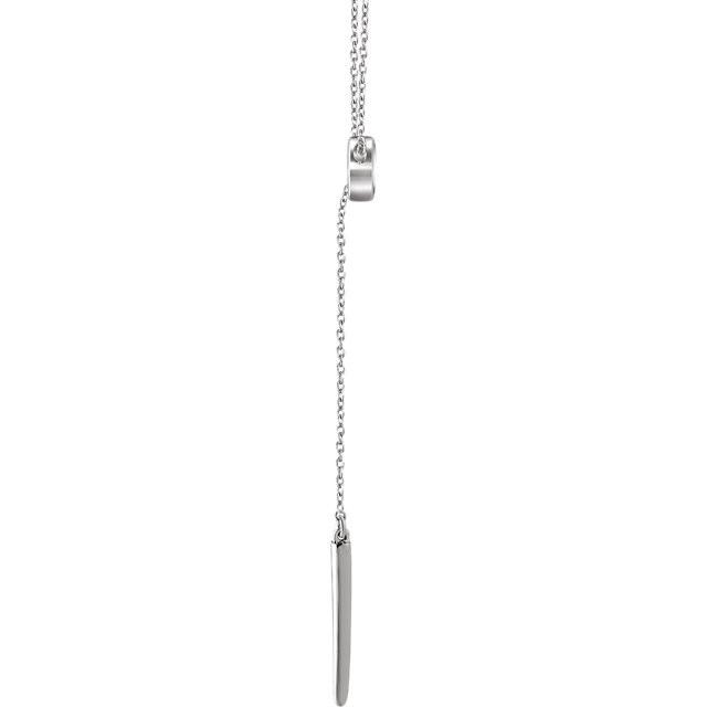 Circle and Bar Y Lariat Necklace - 14k Gold (Y, W or R)