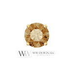 Genuine 2 ctw Champagne DIAMOND Earring Studs 6.5mm 2 ctw (each 1ct) Post w/ 14k Solid Gold (Yellow, Rose, White) Silver, Platinum Brown Diamond Studs - WWDesignJewelers.com