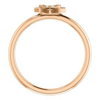 0.04 CTW Diamond Star Ring - Sterling Silver, 14k Gold (Y, W or R), Platinum
