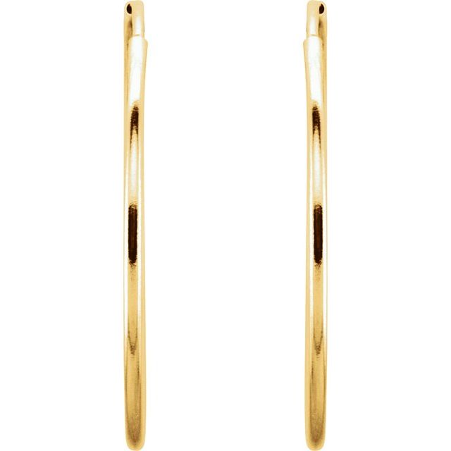 Hoop Endless Huggie Sleeper Earrings 24mm - 14K Gold (Y, R OR W)