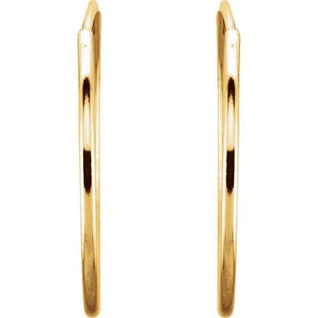 Hoop Endless Huggie Sleeper Earrings 20mm  - 14K Gold (Y, R OR W)