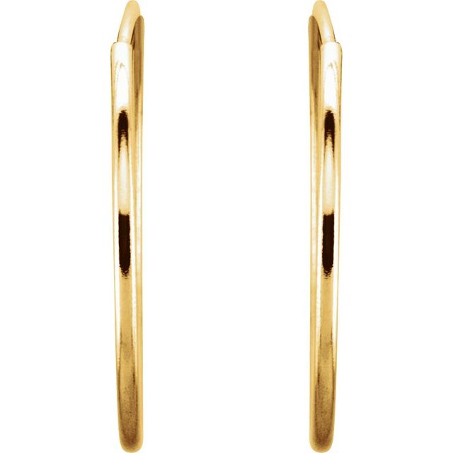 Hoop Endless Huggie Sleeper Earrings 20mm  - 14K Gold (Y, R OR W)