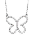 1/3 CTW Diamond Butterfly 16" Necklace - 14k Gold (Y, W, or R)