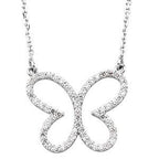 1/3 CTW Diamond Butterfly 16" Necklace - 14k Gold (Y, W, or R)