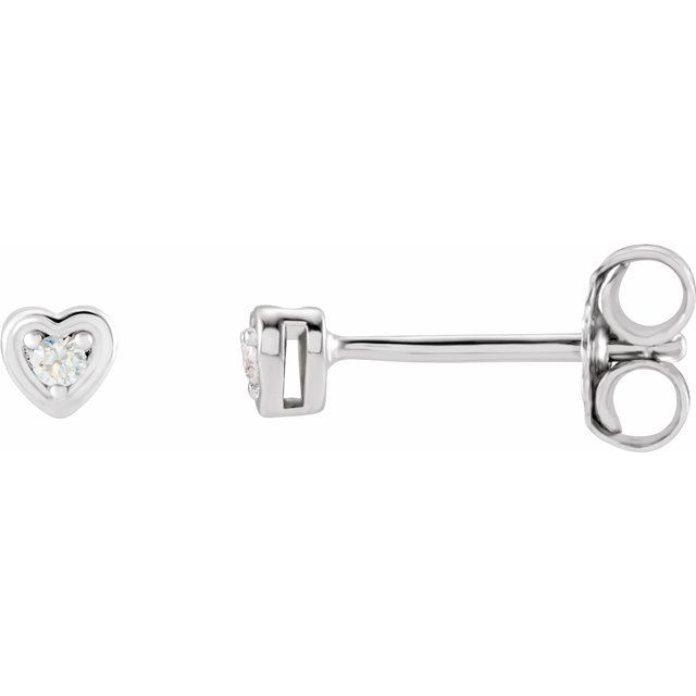 0.03 CTW Diamond TINY Heart Earrings - 14K Gold (Y, R or W)