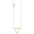 0.05 CTW Diamond Triangle Necklace 16-18" - 14k Gold (Y, W or R)