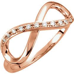 0.05 CTW Diamond Large Infinity-Inspired Ring - 14k Gold (Y, W or R),