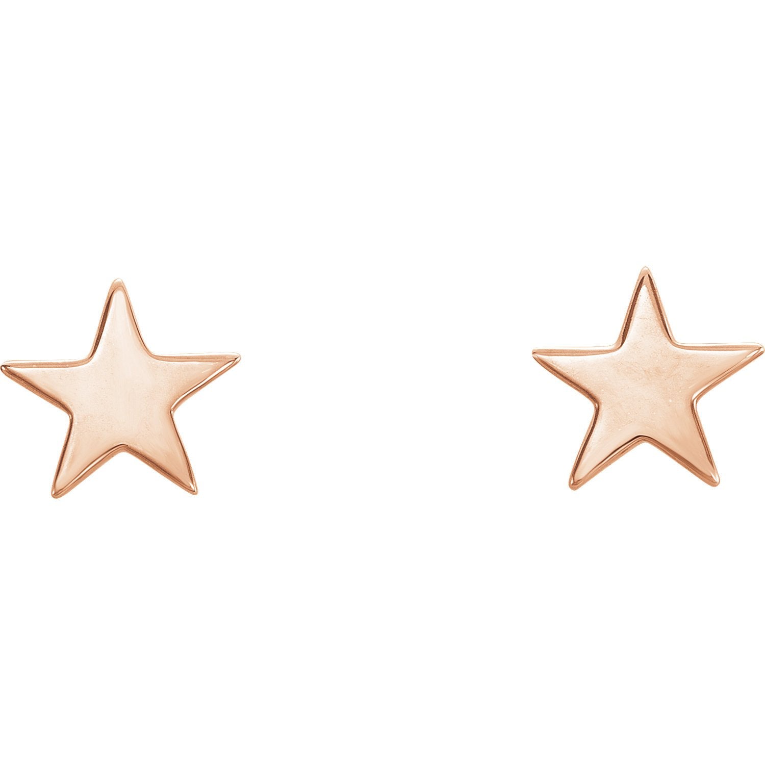 Star Cutout Earrings with Backs - 14K Gold (Y, W or R), Platinum, or Sterling Silver