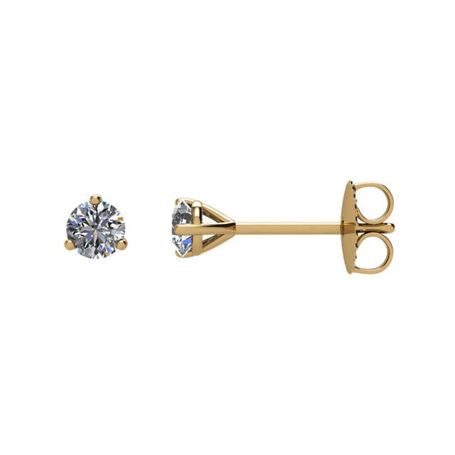 14K Yellow Gold 1/5 CTW Diamond Stud Earrings