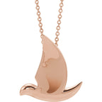 Holy Spirit Dove 16-18" Necklace - 14k Gold (Y, W or R), Platinum, Sterling Silver