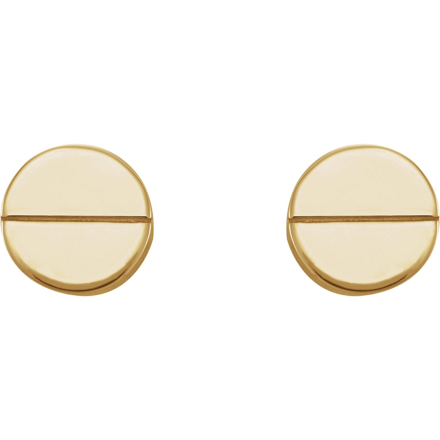 Geometric Earrings with Backs - 14K Yellow Gold