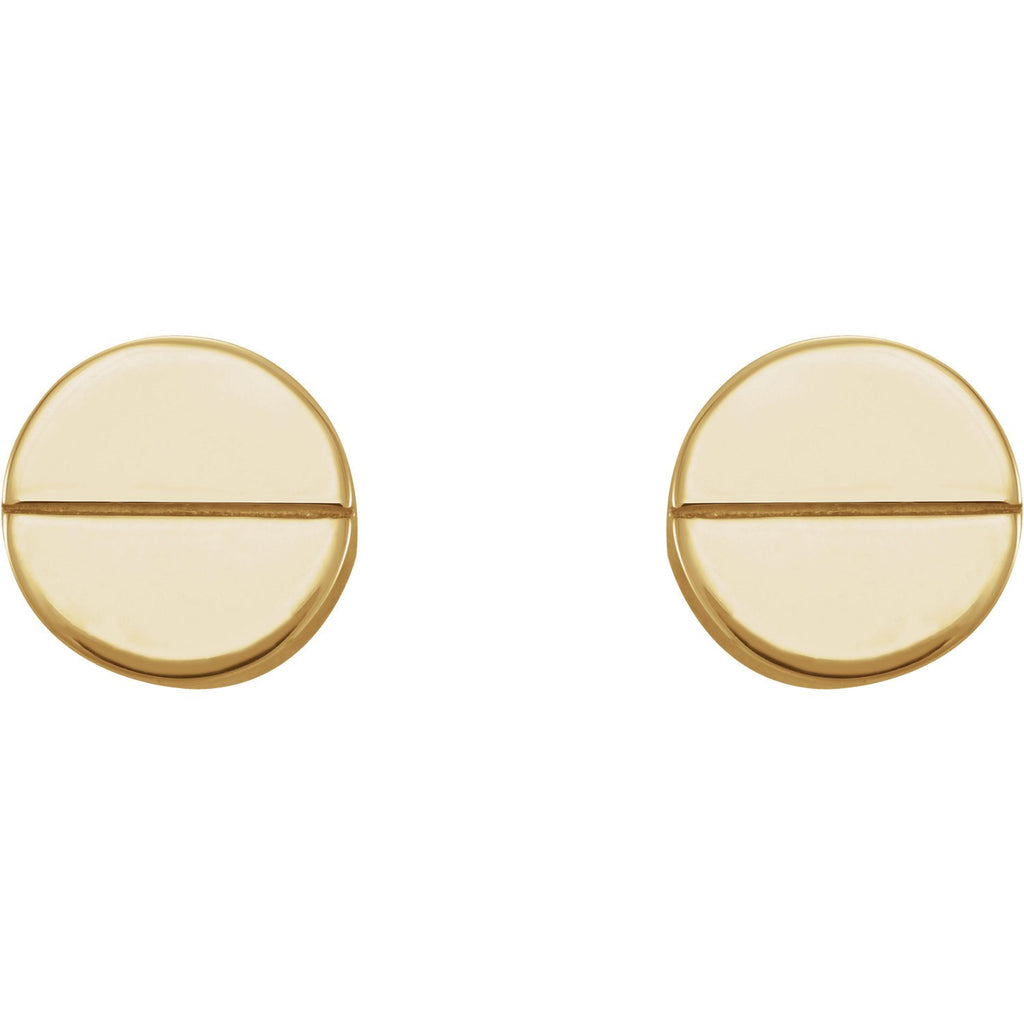 Geometric Earrings with Backs - 14K Yellow Gold