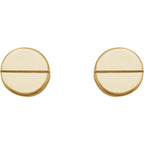 Geometric Earrings with Backs - 14K Yellow Gold