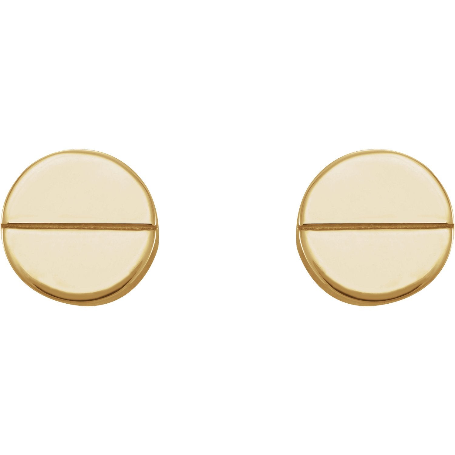 Geometric Earrings with Backs - 14K Yellow Gold