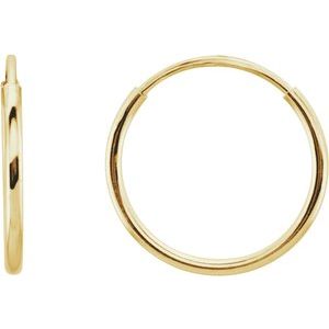 Endless Huggie Hoop Earrings - 14k Gold (Y, W or R) or Sterling Silver 
