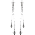 Geometric Diamond Shaped Chain Drop Earrings - 14K Gold (Y, W or R)
