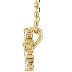1/6 CTW Diamond Cross 16-18" Necklace - 14k Gold (Y, W or R), Platinum, Sterling Silver