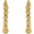 Beaded Huggie Earrings 11mm - 14k Gold (Y, R, W)