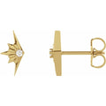 0.03 CTW Natural Diamond Star Starburst Earrings - 14K Gold (Y, R or W), Platinum, or Sterling Silver