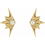 0.03 CTW Natural Diamond Star Starburst Earrings - 14K Gold (Y, R or W), Platinum, or Sterling Silver