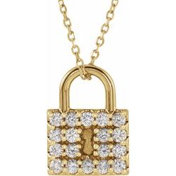 1/2 CTW Diamond Pad Lock 16-18" Necklace - 14k Gold (Y, W or R), or Platinum, Sterling Silver wwdesignjewelers.com