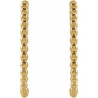 Beaded Huggie Hoop Earrings 20mm - 14k Gold (Y, R, W)