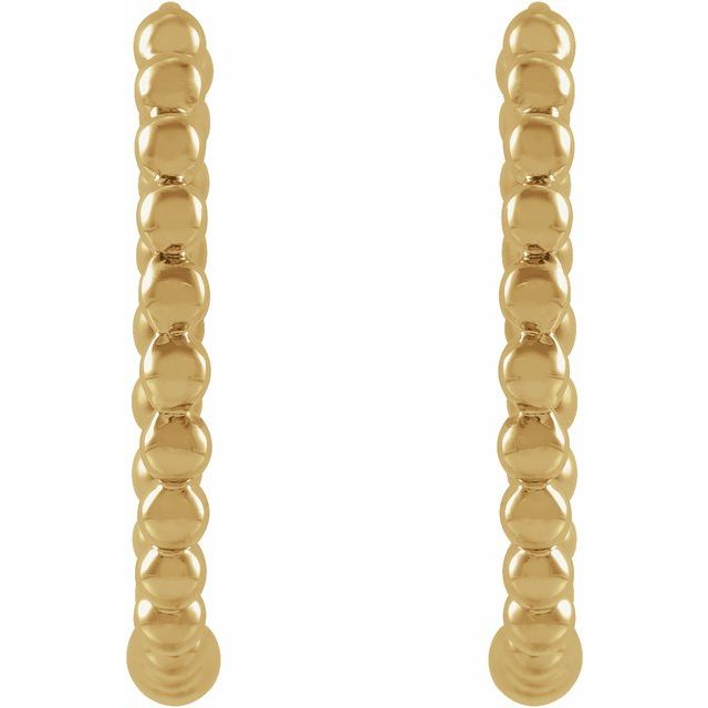 Copy of Beaded Huggie Earrings 15mm - 14k Gold (Y, R, W)