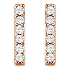 1/10 CTW Diamond Vertical Bar Earrings - 14K Rose Gold