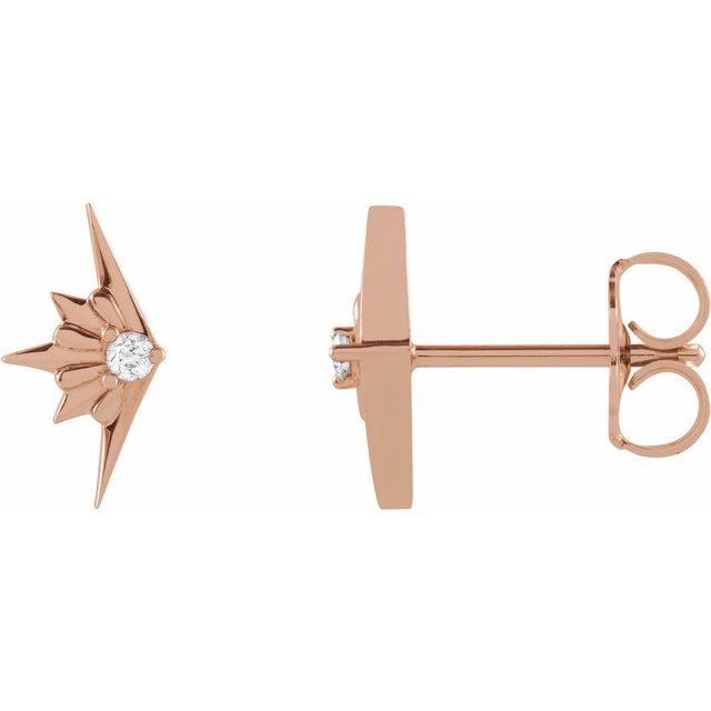 0.03 CTW Natural Diamond Star Starburst Earrings - 14K Gold (Y, R or W), Platinum, or Sterling Silver