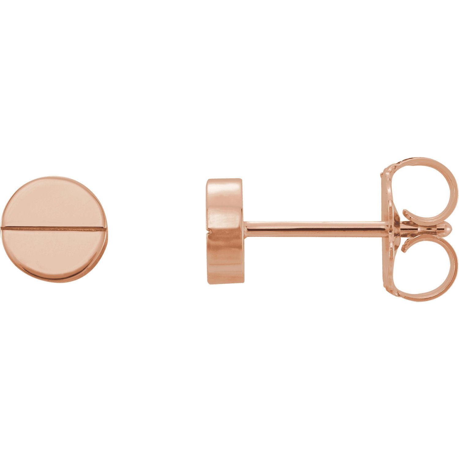 Geometric Earrings with Backs - 14K Rose Gold