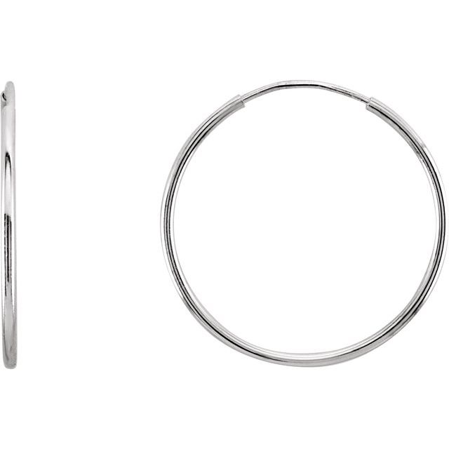 Hoop Endless Huggie Sleeper Earrings 20mm  - 14K Gold (Y, R OR W)