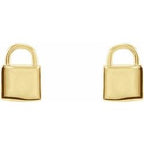 Pad Lock Earrings - 14K Gold (Y, R OR W), Platinum, or Sterling Silver