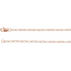 1.95 mm Thin Elongated Flat Link Paperclip Chain  - 14k Gold (Y, W, or R), or Sterling Silver - wwdesignjewelers.com