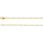 1.95 mm Thin Elongated Flat Link Paperclip Chain  - 14k Gold (Y, W, or R), or Sterling Silver - wwdesignjewelers.com