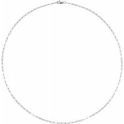 1.95 mm Thin Elongated Flat Link Paperclip Chain  - 14k Gold (Y, W, or R), or Sterling Silver - wwdesignjewelers.com