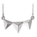 Geometric Bar Necklace 16-18" - 14k Gold (Y, W or R), Platinum, or Sterling Silver