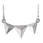 Geometric Bar Necklace 16-18" - 14k Gold (Y, W or R), Platinum, or Sterling Silver