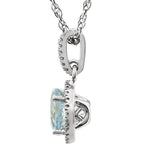 Sky Blue Topaz & 1/10 CTW Diamond Necklace 18" - 14k White gold