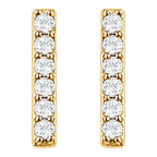 1/10 CTW Diamond Vertical Bar Earrings - 14K Yellow Gold