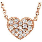 1/10 CTW Diamond Heart 18" Necklace - 14k Gold (R or W), or Sterling Silver