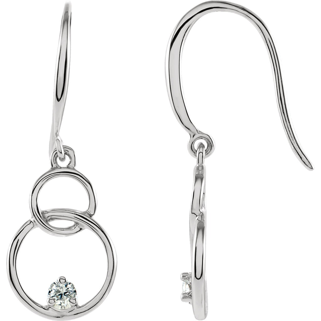 0.04 CTW Diamond Double Interlocking Circle Earrings - 14k Gold (Y, W, or R)